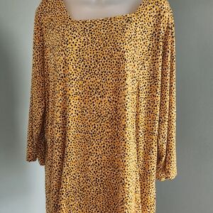 Susan Graver Leopard Print Top in Tan and Black